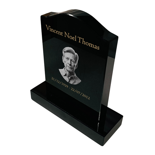 Granite Memorial Ogee Headstone Engraved Photo Free Personalised Engraving