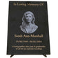 Granite Memorial Etched Portrait Plaque, Add a Portrait, Personalized Text and Stand Included
