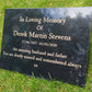 Granite Memorial Plaque, Personalised, Stand Included