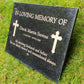Granite Memorial Plaque, Cross, Personalized, Stand Included