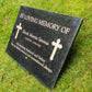 Granite Memorial Plaque, Cross, Personalized, Stand Included