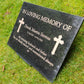 Granite Memorial Plaque, Cross, Personalized, Stand Included