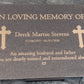 Granite Memorial Plaque, Cross, Personalized, Stand Included