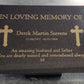 Granite Memorial Plaque, Cross, Personalized, Stand Included