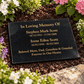 Granite Memorial Plaque for Two Names, Free Personalised Gold Engraving, Polished Granite