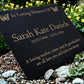 Granite Memorial Plaque, Butterfly, Stand Included