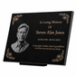 Granite Memorial Plaque, Flowers, Add a Portrait, Personalized Text and Stand Included
