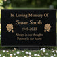 Granite Memorial Plaque, Roses, Personalized, Stand Included