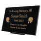 Granite Memorial Plaque, Roses, Personalized, Stand Included