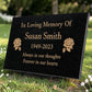 Granite Memorial Plaque, Roses, Personalized, Stand Included