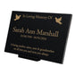 Granite Memorial Plaque, Doves, Personalized, Stand Included
