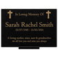 Granite Memorial Plaque, Crosses, Personalized, Stand Included