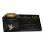 Granite Memorial Vase and Plaque Combination – Dove Design, Solid Granite (16x6x6”) with Flower Pot Insert