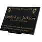 Granite Memorial Plaque, Daffodil, Stand Included