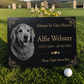 Dog Memorial Granite Photo Plaque - Floral Design