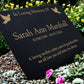 Granite Memorial Plaque, Doves, Personalised, Stand Included
