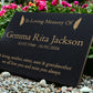 Granite Memorial Plaque, Feather, Personalized, Stand Included