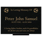 Granite Memorial Plaque, Soccer Ball, Stand Included