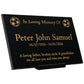 Granite Memorial Plaque, Soccer Ball, Stand Included