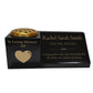 Granite Memorial Vase and Plaque Combination – Heart Design, Solid Granite (16x6x6”) with Flower Pot Insert