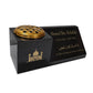 Granite Memorial Vase and Plaque Combination – Islamic Design 2, Solid Granite (16x6x6”) with Flower Pot Insert