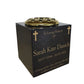 Granite Memorial Vase- Solid Granite – Free Personalised Gold Engraving , Cross – Includes Metal Flower Pot Insert