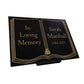 Granite Memorial Plaque, Book, Bible, Stand Included