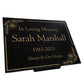 Granite Memorial Plaque, Floral Border, Stand Included
