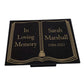 Granite Memorial Plaque, Book, Bible, Stand Included