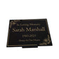 Granite Memorial Plaque, Floral Border, Stand Included