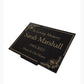 Granite Memorial Plaque, Floral Border, Stand Included