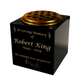 Granite Memorial Vase- Solid Granite – Free Personalized Gold Engraving, Musical Notes – Includes Metal Flower Pot Insert