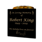 Granite Memorial Vase- Solid Granite – Free Personalized Gold Engraving, Musical Notes – Includes Metal Flower Pot Insert