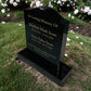 Granite Memorial Ogee Headstone for Two Names, Free Personalised Gold Engraving, Polished Black Granite