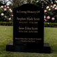 Granite Memorial Ogee Headstone for Two Names, Free Personalised Gold Engraving, Polished Black Granite