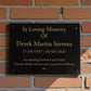 Granite Memorial Wall Mounted Plaque