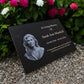 Granite Memorial Plaque, Add a Portrait, Personalised Text and Stand Included