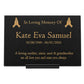 Granite Memorial Plaque, Praying Design, Personalised Engraved Tribute