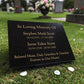Granite Memorial Plaque for Two Names, Free Personalised Gold Engraving, Polished Granite