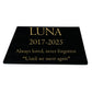 Cat Memorial Plaque – Premium Black Granite (Plain Solid Design) – Available in Standard & Large Sizes