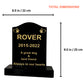 Granite Memorial Ogee Pet Headstone – Small Size with Paw & Heart - Free Personalised Engraving