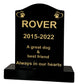 Granite Memorial Ogee Pet Headstone – Small Size with Paw & Heart - Free Personalised Engraving