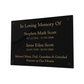 Granite Memorial Wall Mounted Plaque for Two Names, Free Personalised Gold Engraving
