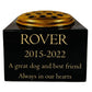 Granite Memorial Vase for Pet- Dog -Rectangle Shape – 6x6x4" - with Gold Metal Flower Insert