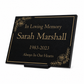 Granite Memorial Plaque, Floral Border, Stand Included