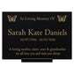 Granite Memorial Plaque, Butterfly, Stand Included