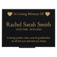 Granite Memorial Plaque, Heart, Personalized, Stand Included