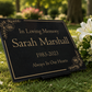 Granite Memorial Plaque, Floral Border, Stand Included