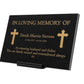 Granite Memorial Plaque, Cross, Personalized, Stand Included