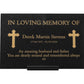 Granite Memorial Plaque, Cross, Personalized, Stand Included